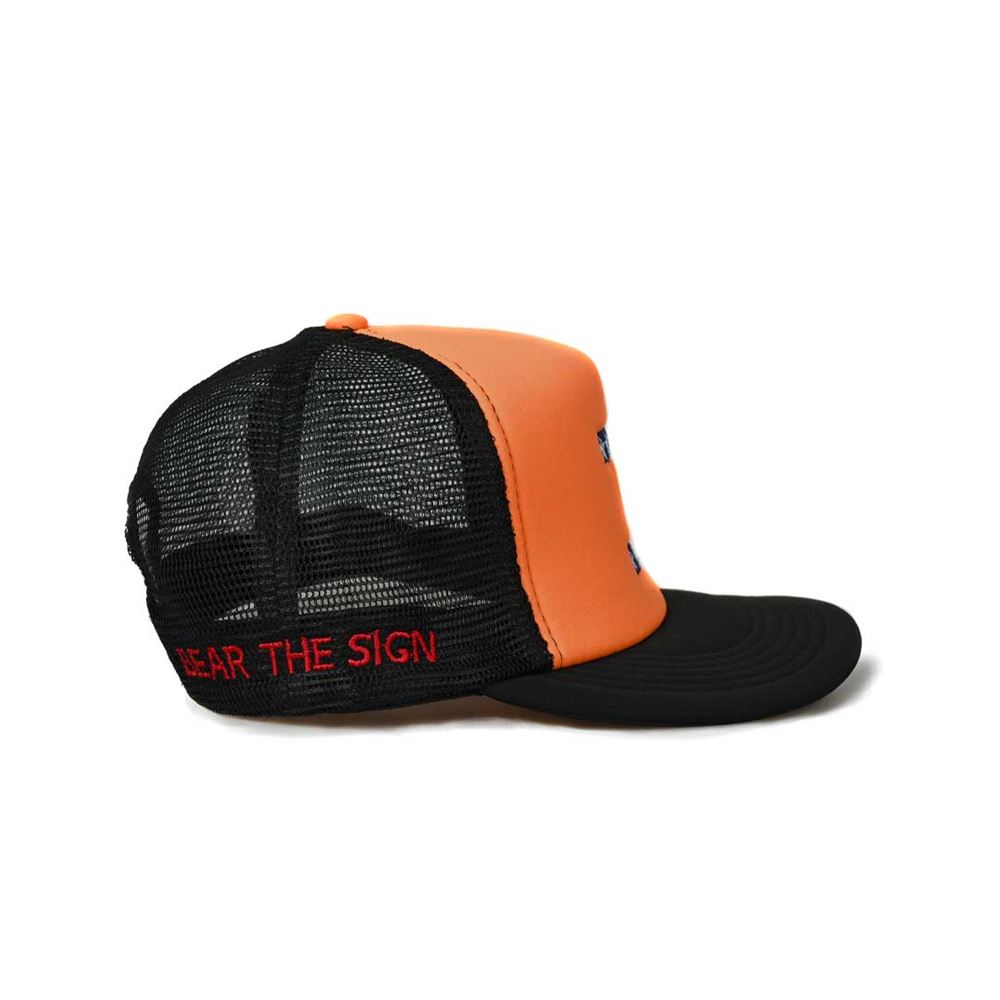 Bear The Sign Flat Bill Trucker Hat Back